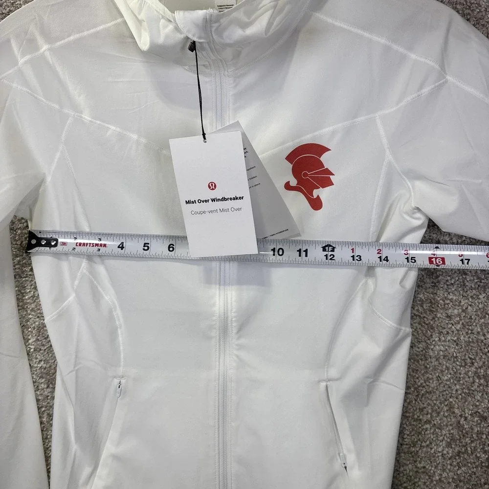 NWT Lululemon Mist Over Windbreaker Jacket Womens 6 White Hooded Lightweight‎